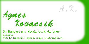 agnes kovacsik business card